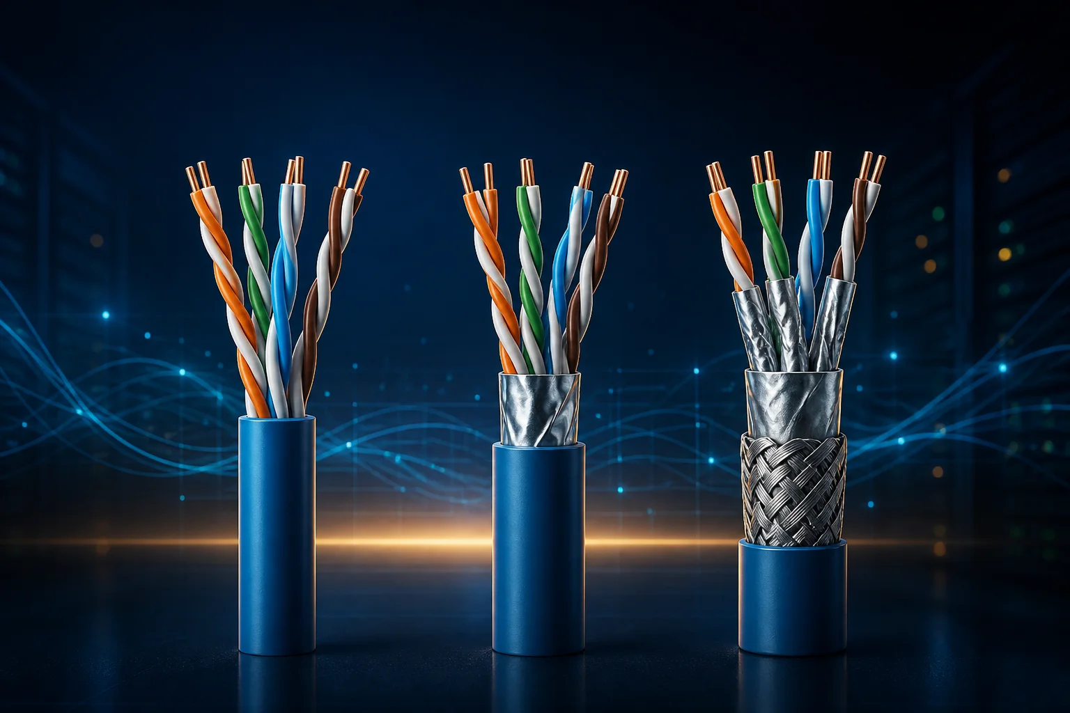 Cat5e, Cat6 ve Cat6A Ethernet Kablosu Arasındaki Farklar Görseli